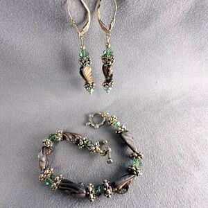 Bracelet and 14K Hooks Earrings Set